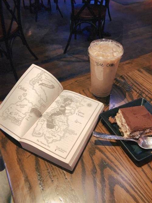 map of erilea at a coffee shop