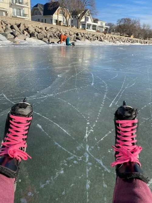 skating on the lake